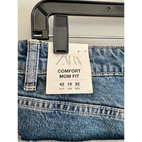 Zara Comfort Mom Fit High-Rise Ankle Length Denim Jeans Women’s 10 - Picture 10 of 12